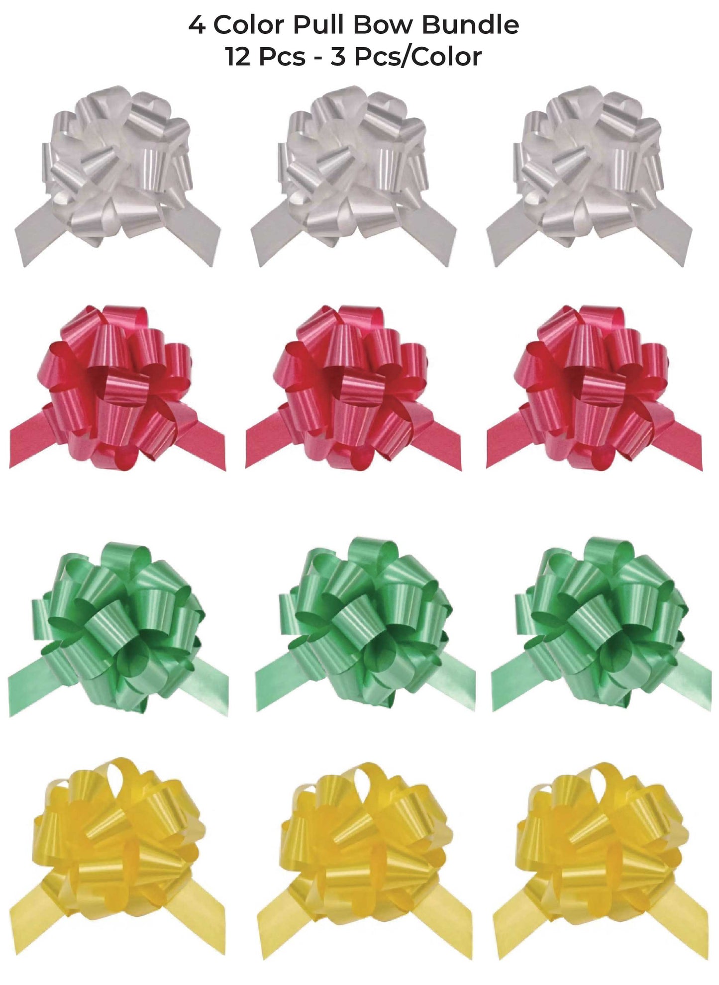 6" Pull Bow Bundle - Red/Green/Yellow/White Sale
