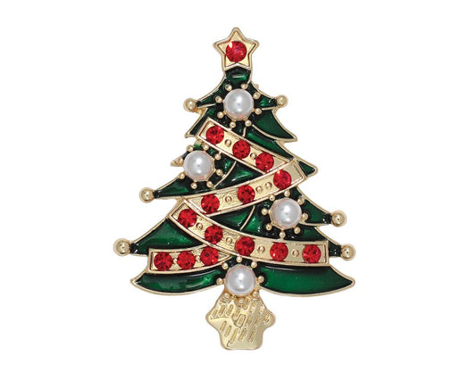 Pin-Christmas Tree With Pearls