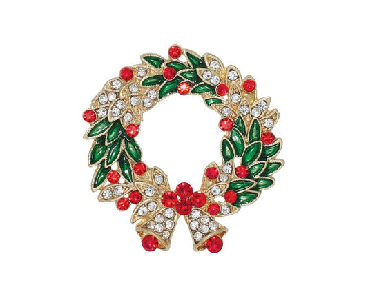 Pin-Wreath W Bells + Crystals
