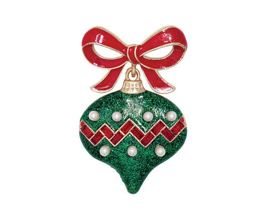 Pin-Green Ornament W Bow