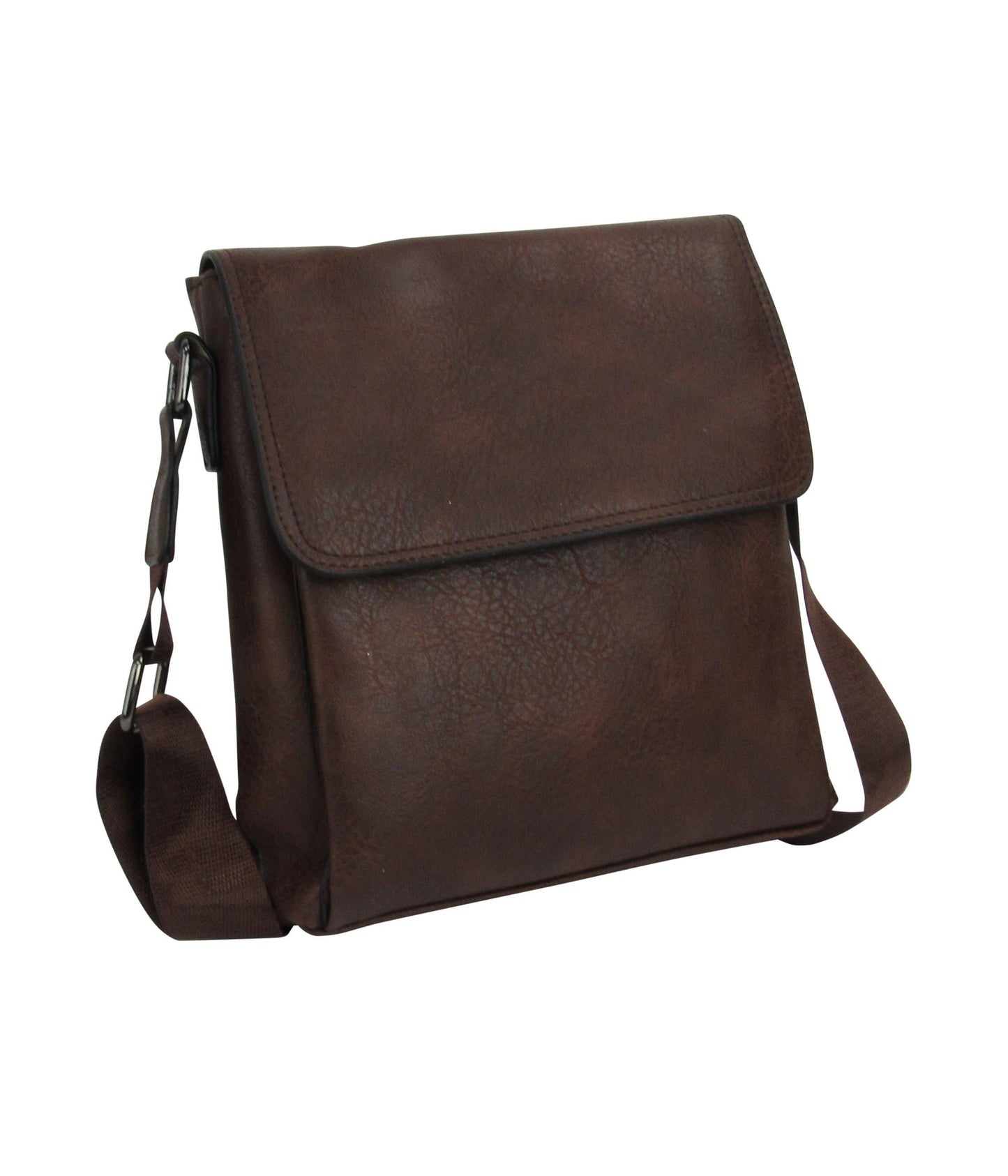 Vegan Leather Messenger Crossbody Bag