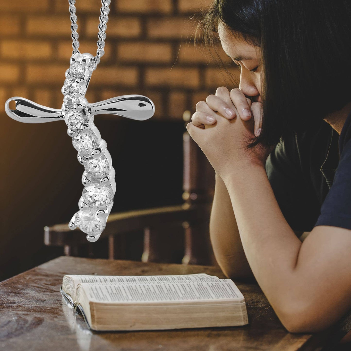 Silver Plated Journey Cross Necklace Sale