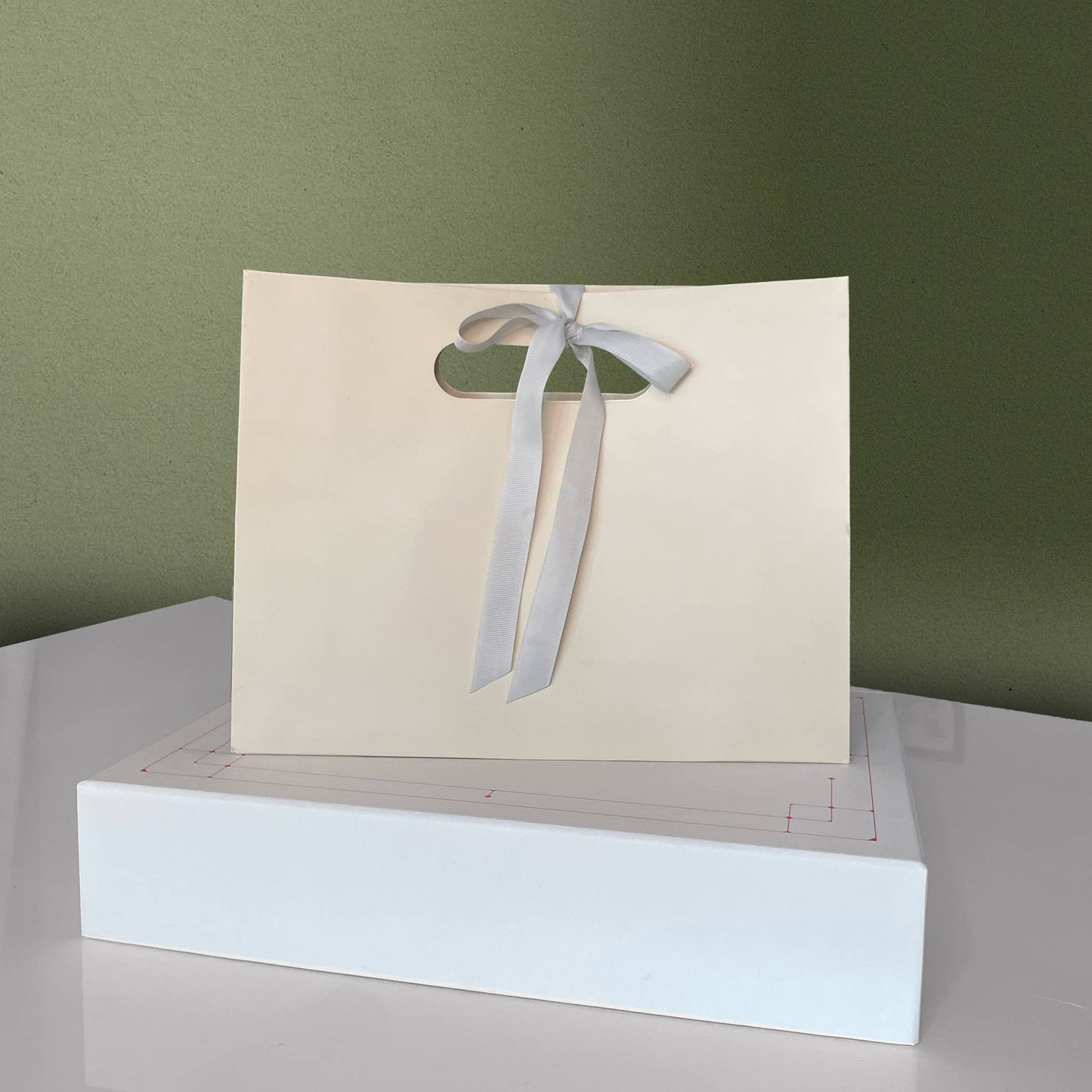 Soft Light Beige Cutout Handle Gift Bag