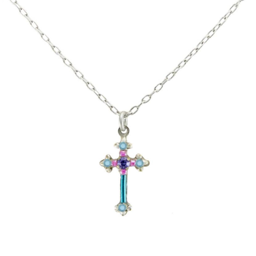 Small Cross Necklace - Turquoise Sale