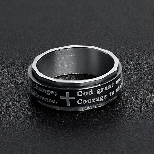 Polished Serenity Prayer Spinner Ring