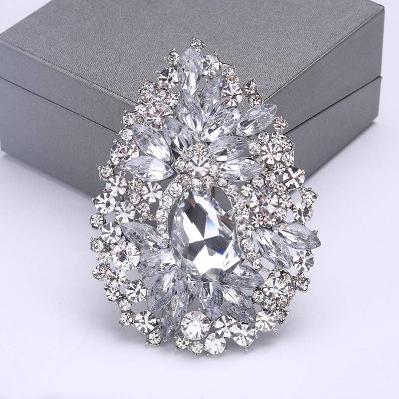 Teardrop Rhinestone Brooch