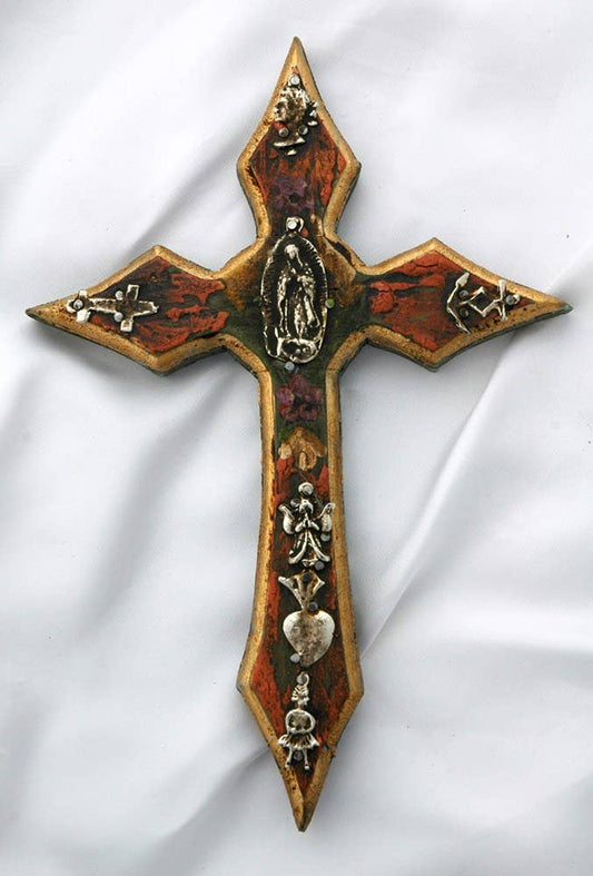 Mexican Wall Cross Accent