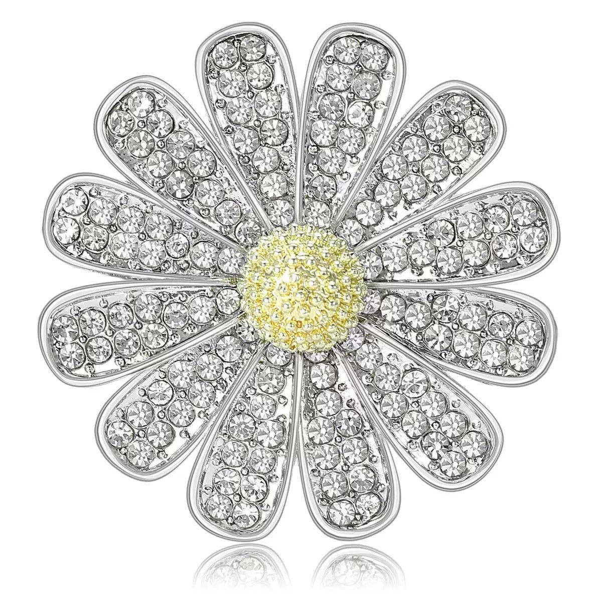 Flower Alloy Rhinestone Brooch