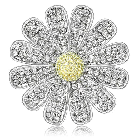 Flower Alloy Rhinestone Brooch