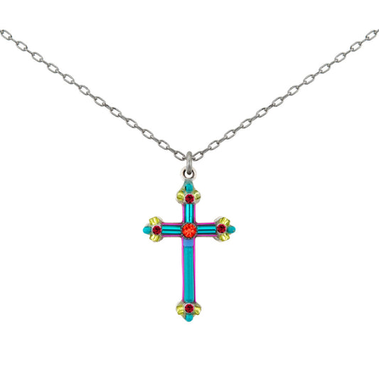 Medium Cross Necklace - Multi Color