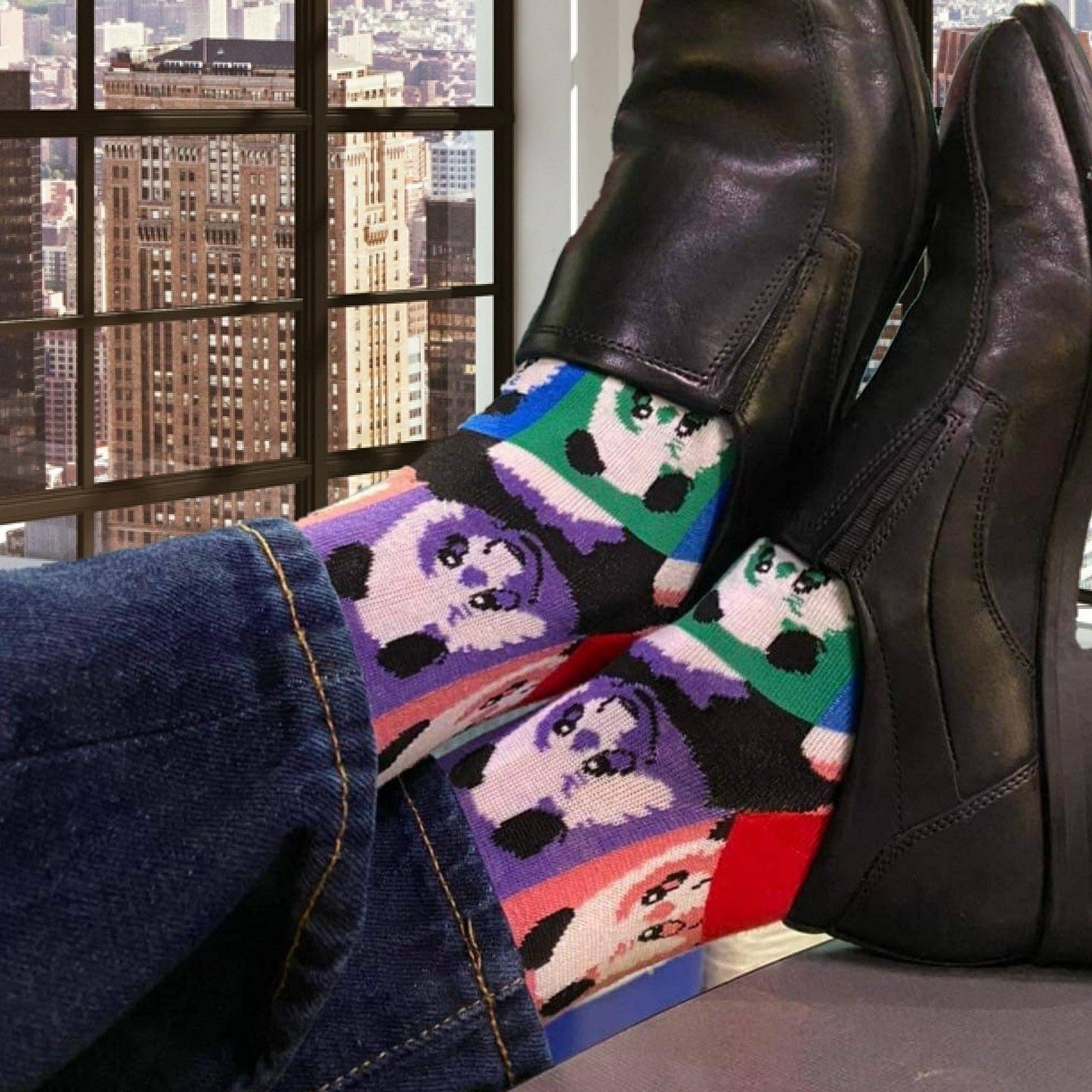 Pop Art Panda Pattern Socks