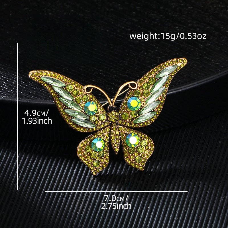 Small Style Butterfly Rhinestone Brooch Pin