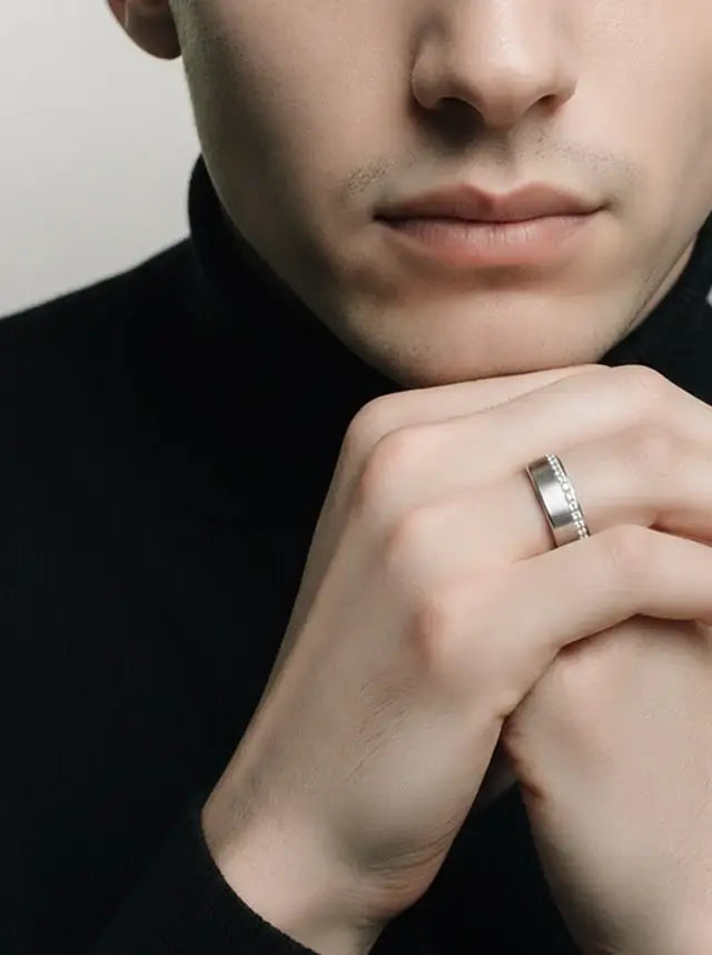 Offset Row Wide Eternity Ring