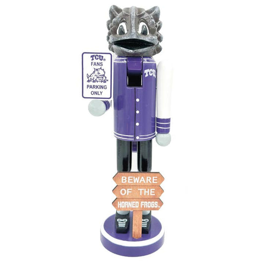 12" TCU Beware of the Horned Frogs Nutcracker