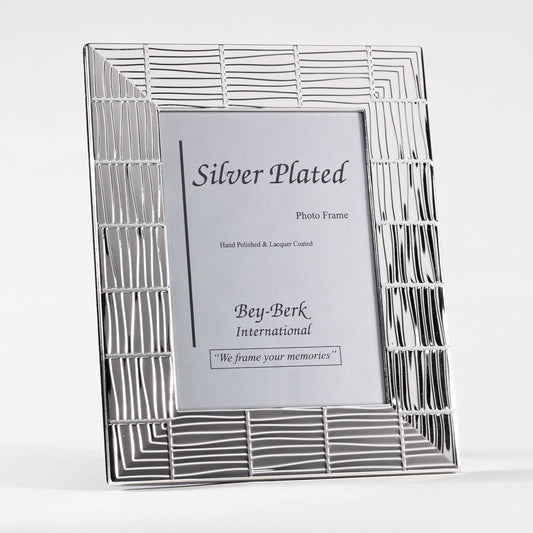 Etched Lines Silver Picture Frame