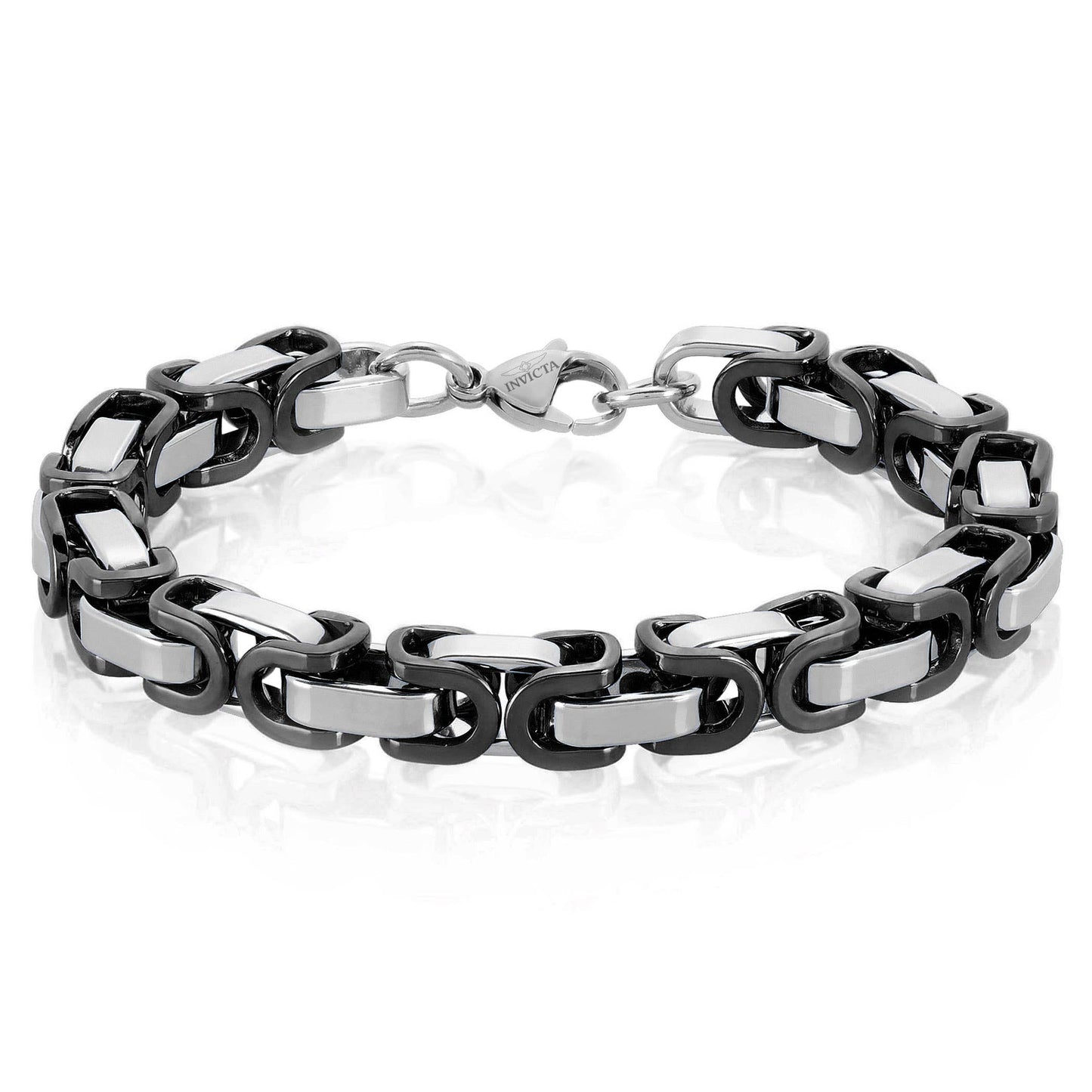 Invicta Jewelry Byzantine Chain Steel Bracelet (8mm) - 8.75"