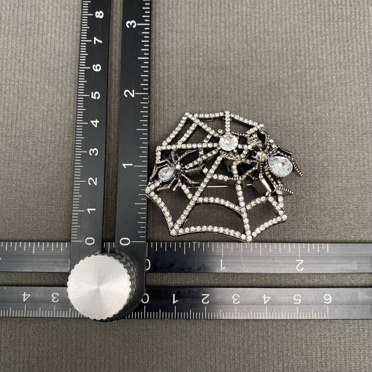 Rhinestone Spider Web Brooch - GT