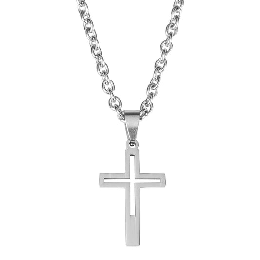 Cutout Box St Steel Cross Pendant Sale