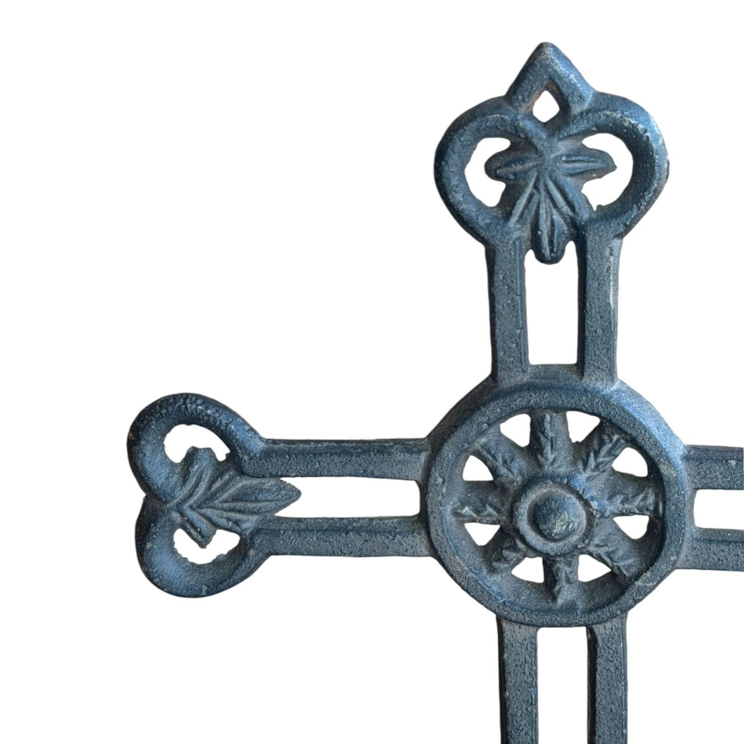 Cast Iron Filigree Table Cross on Rectangular Pedestal Base Clearance