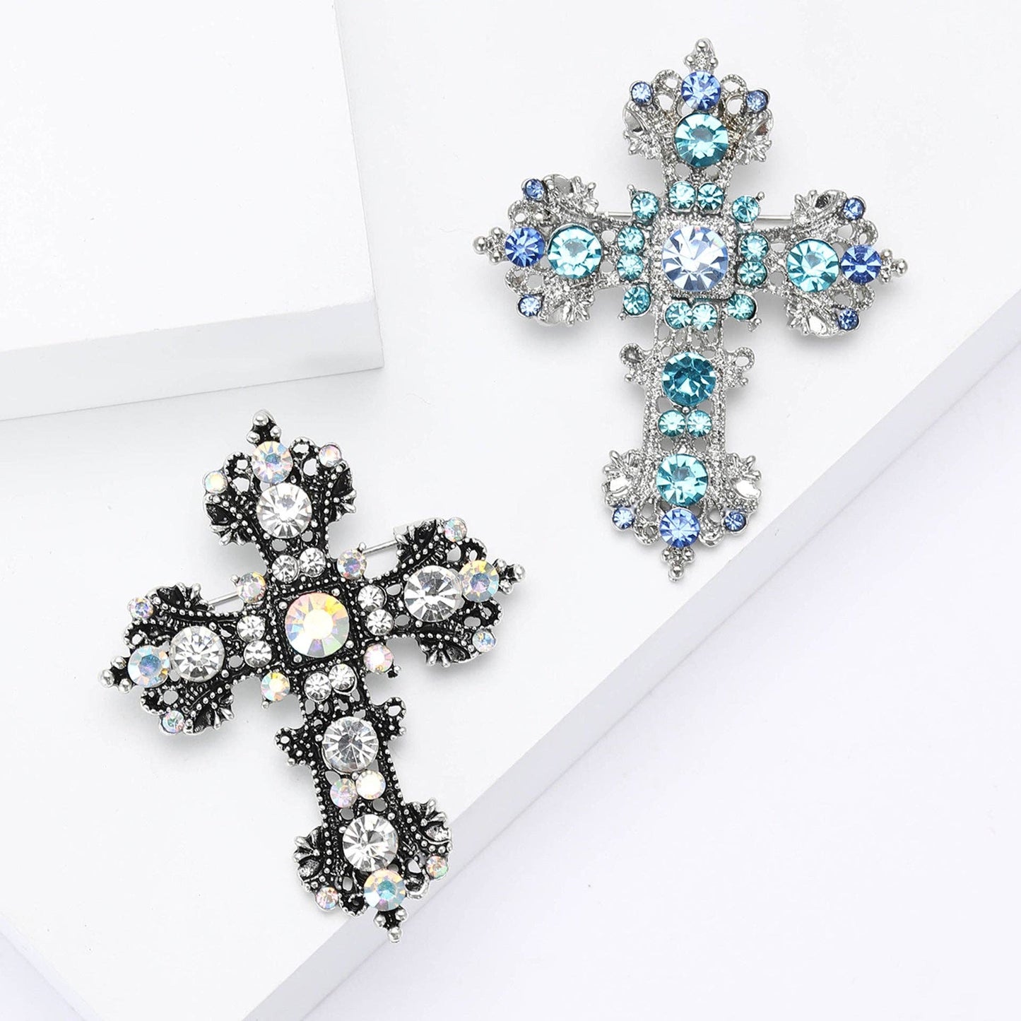 Cross  Alloy Rhinestone Brooch