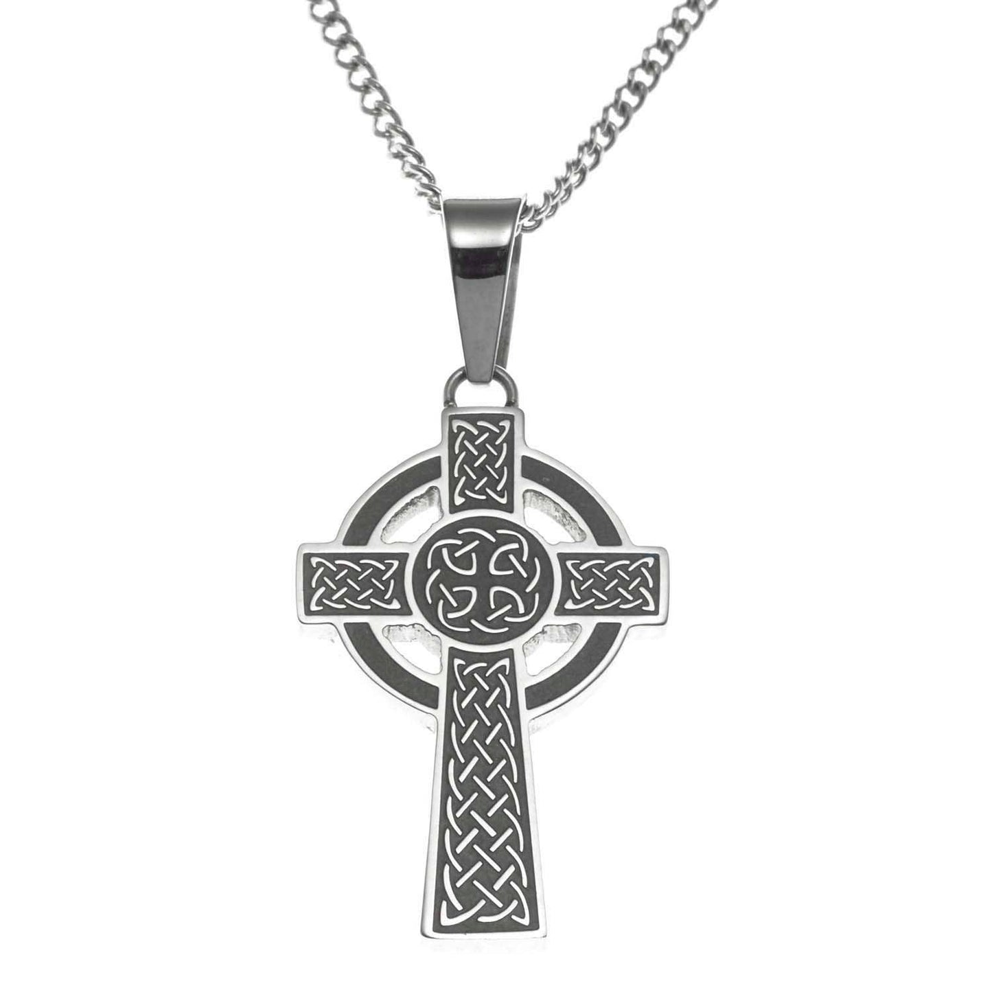 Irish Knot and Nimbus Design Celtic Cross Pendant