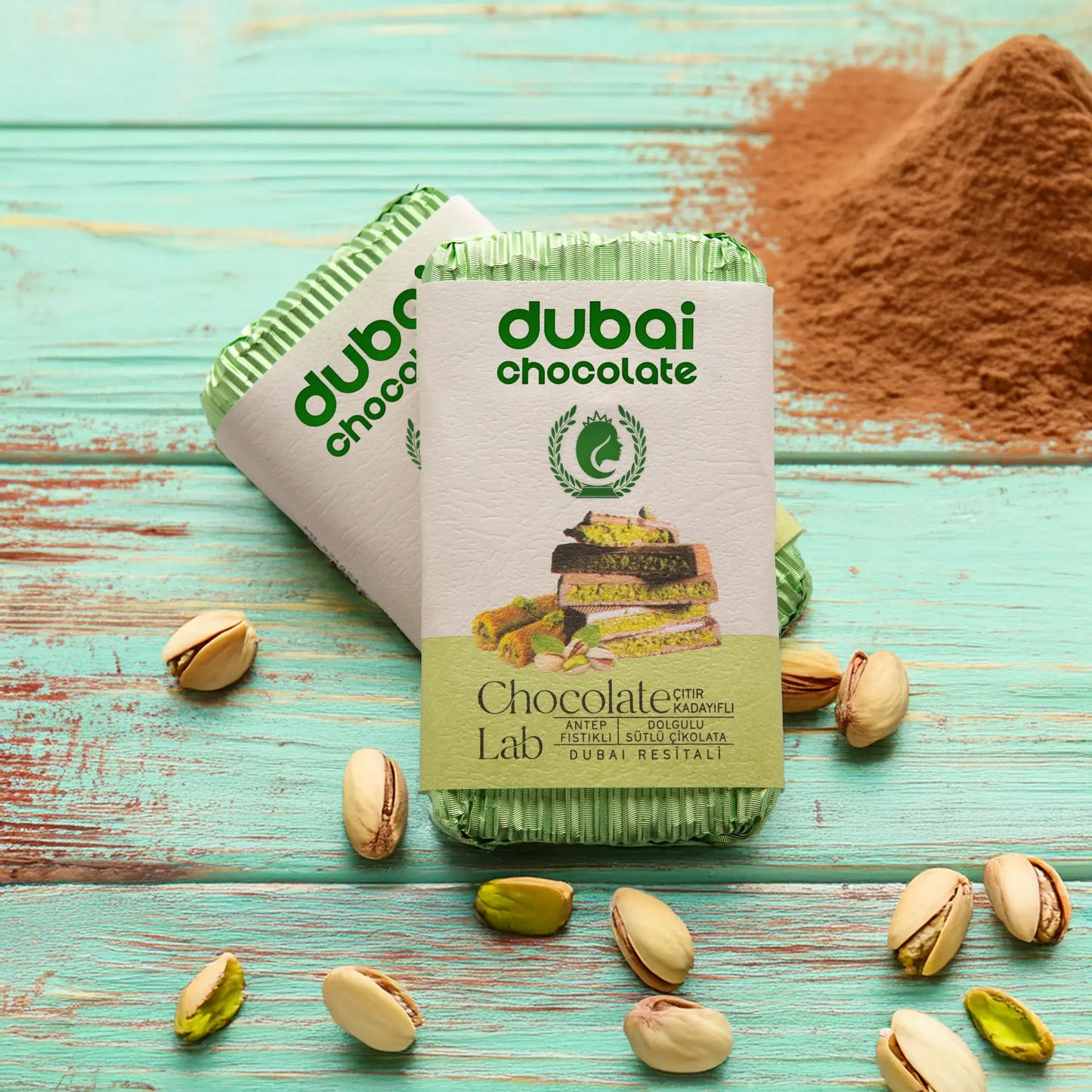 Famous Dubai Chocolate Bar, Premium Pistachio, 3.17oz