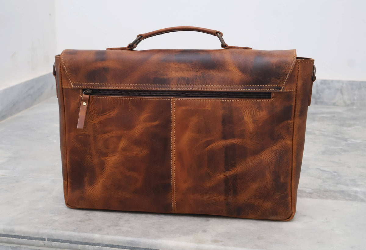 Buffalo Leather Satchel Messenger Bag Vintage Laptop Bag