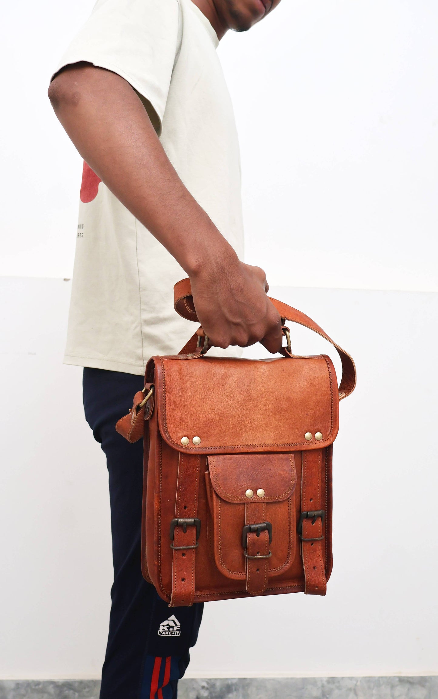 Leather Shoulder Travel Crossbody Bag Macbook Ipad Satchel