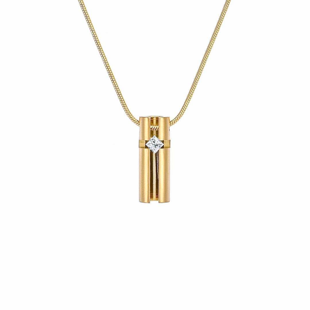 Gold 3D Small Cross Croixlumière Pendant
