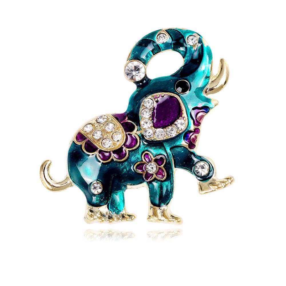 Elephant Rhinestone Pin