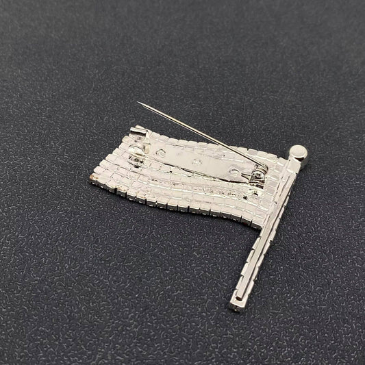 Rhinestone American Flag Brooch