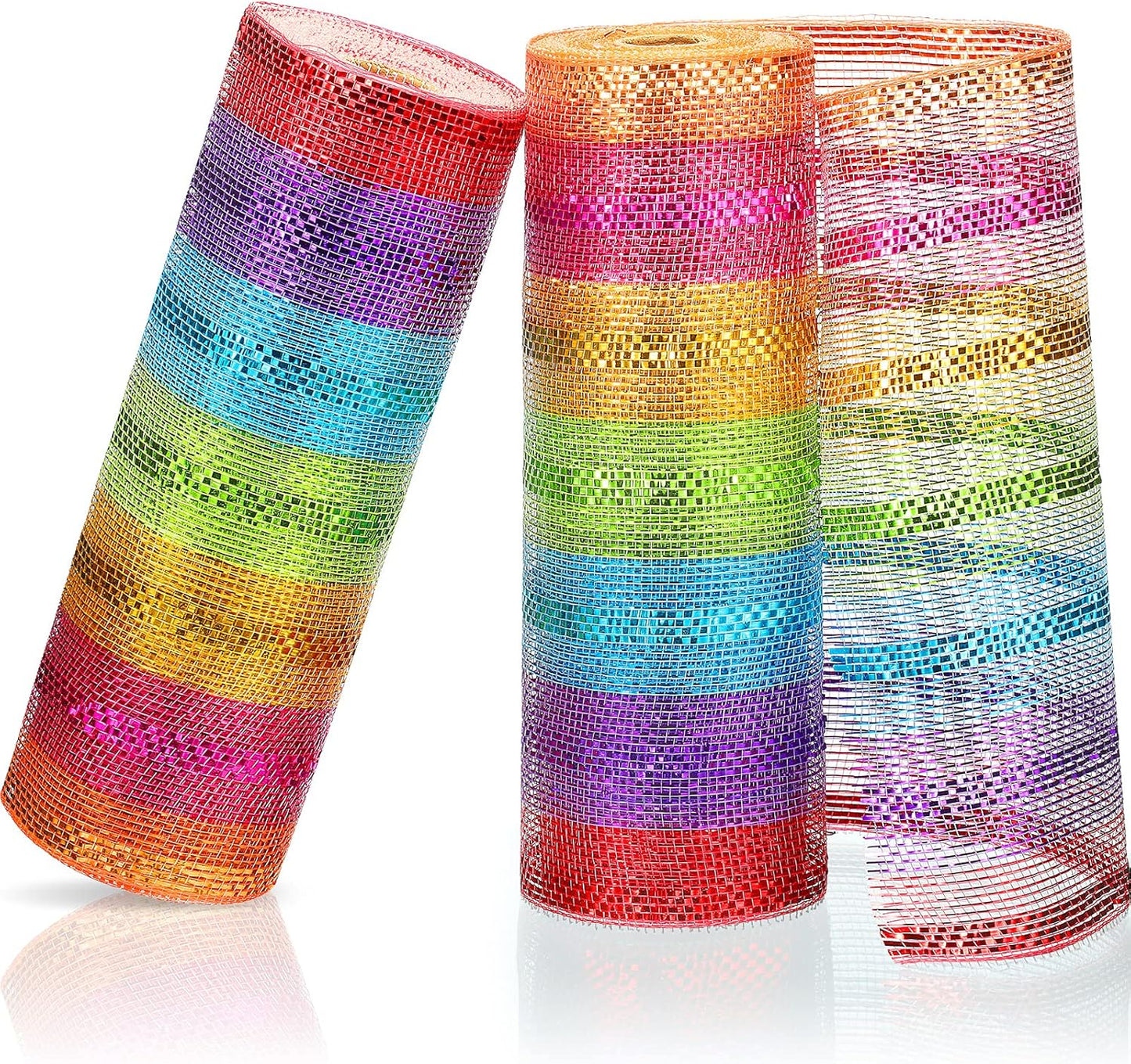 Christmas Mesh 10" Wide Rainbow Ribbon Thanksgiving Sale