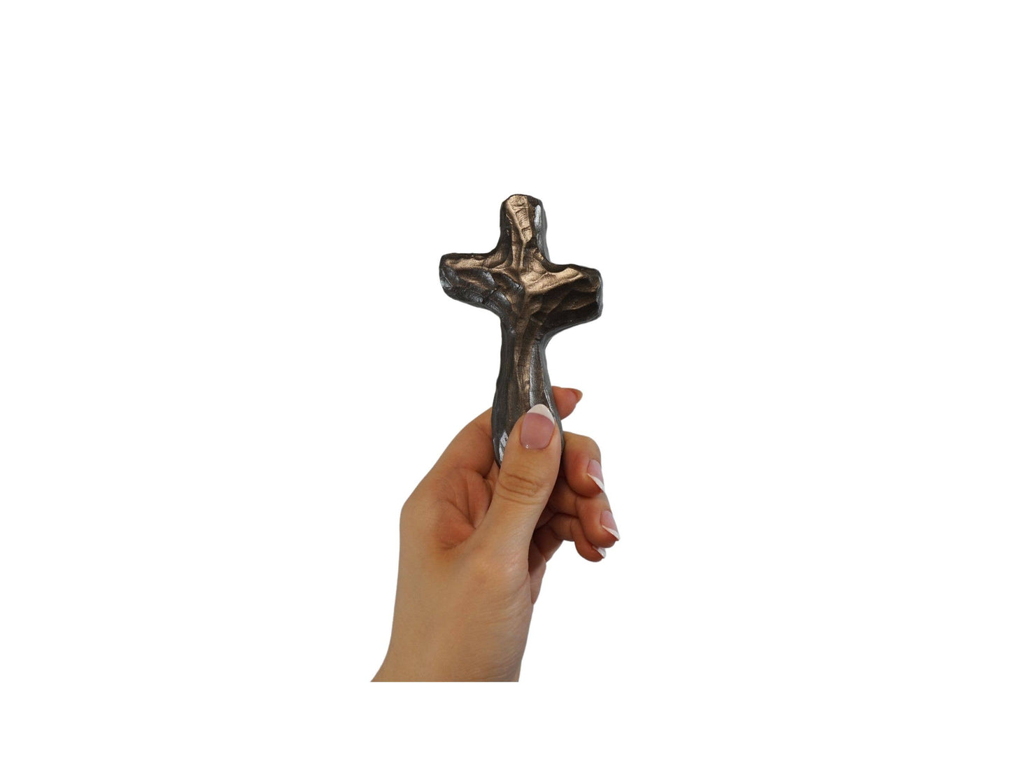 Journey Holding Cross - Aged Silver