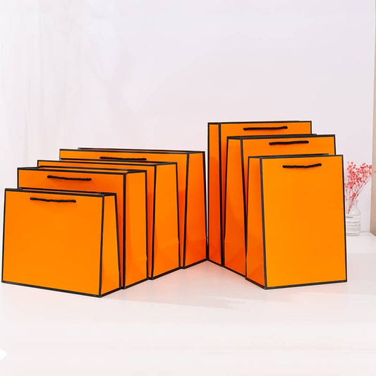 Bright Orange with Black Border Paper Gift Bag