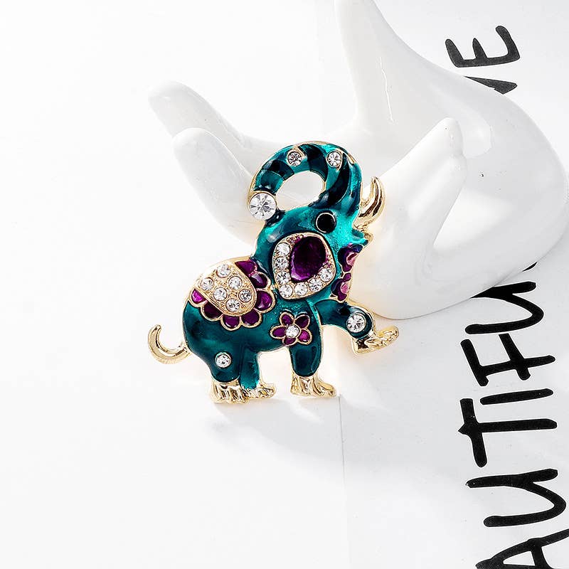 Elephant Rhinestone Pin