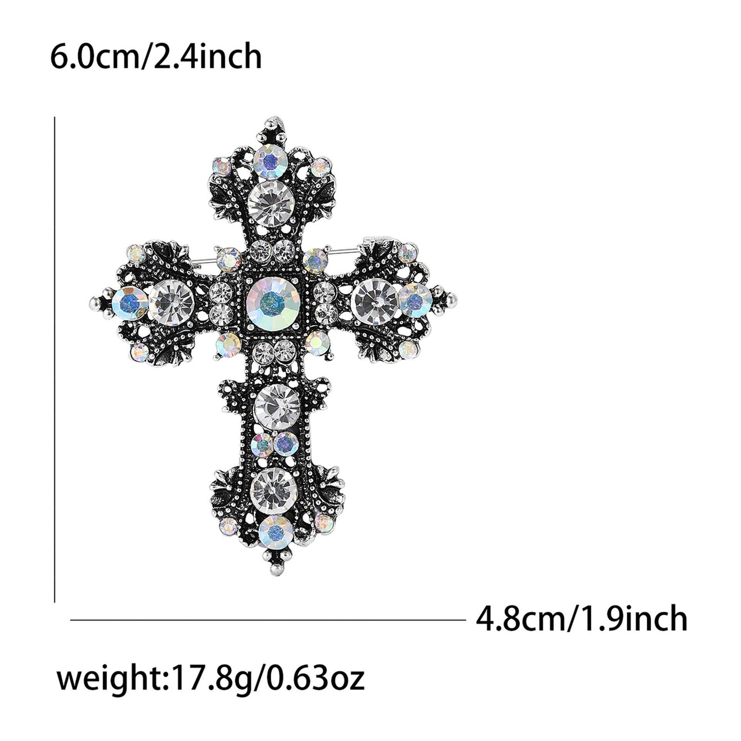 Cross  Alloy Rhinestone Brooch