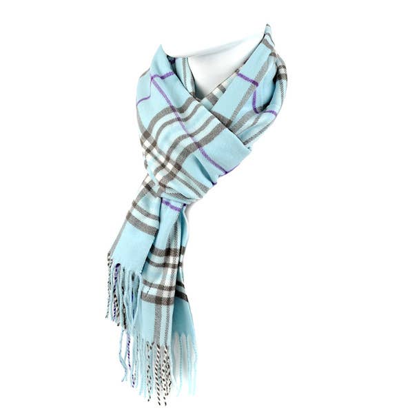 Acrylic Plaid Cashmere Feel Winter Scarf