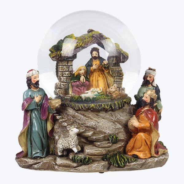 Resin Christmas Nativity Water-ball with Music Box