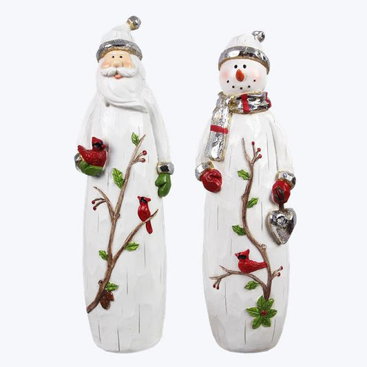 Resin Christmas Figures with Cardinals