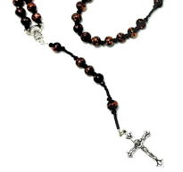 Murano Glass Rosary with Cross Necklace