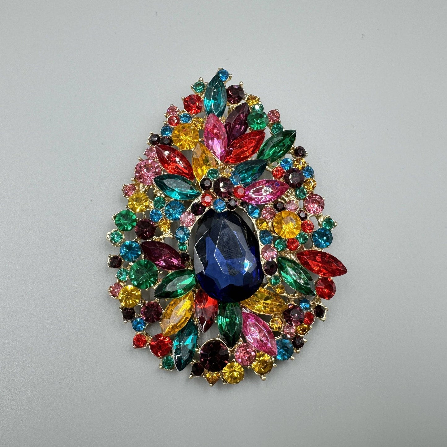 Teardrop Rhinestone Brooch