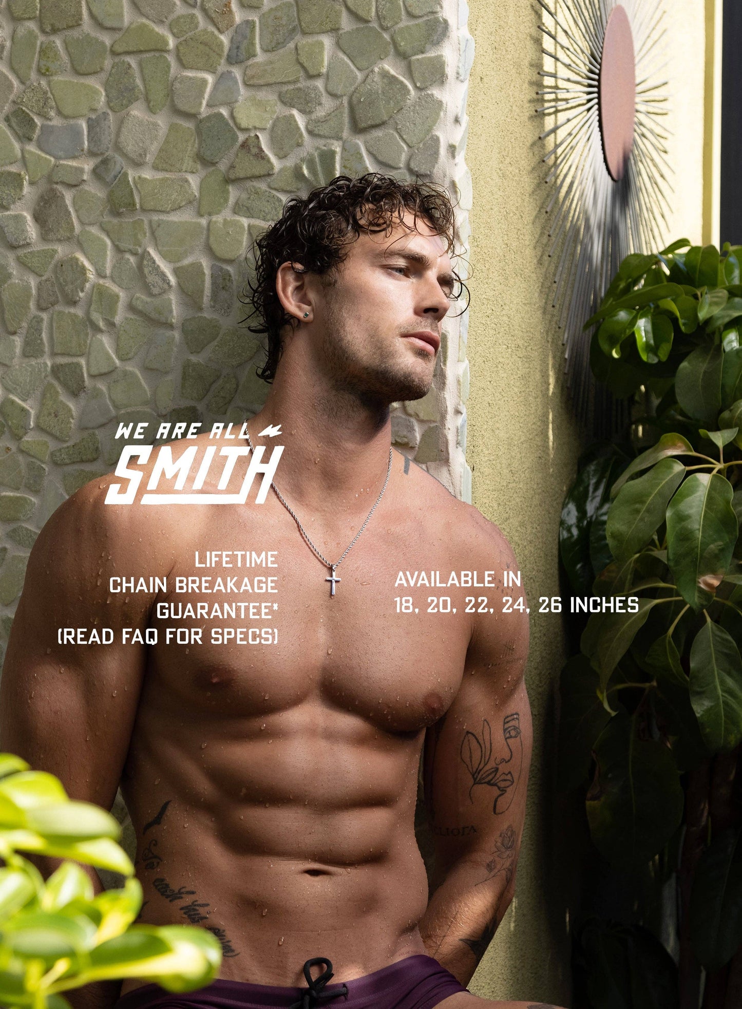 Waterproof Medium Silver Cross Pendant