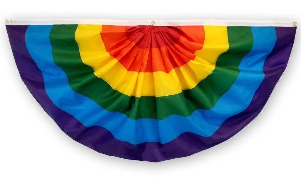Rainbow Embroidered Bunting Flag 4x2ft