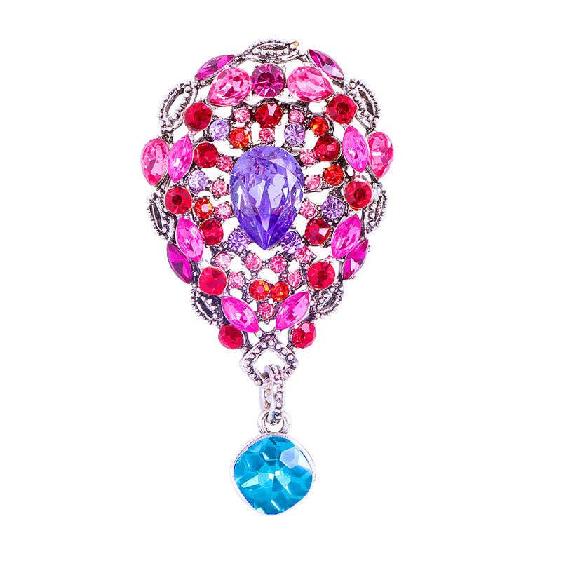 Teardrop Rhinestone Brooch