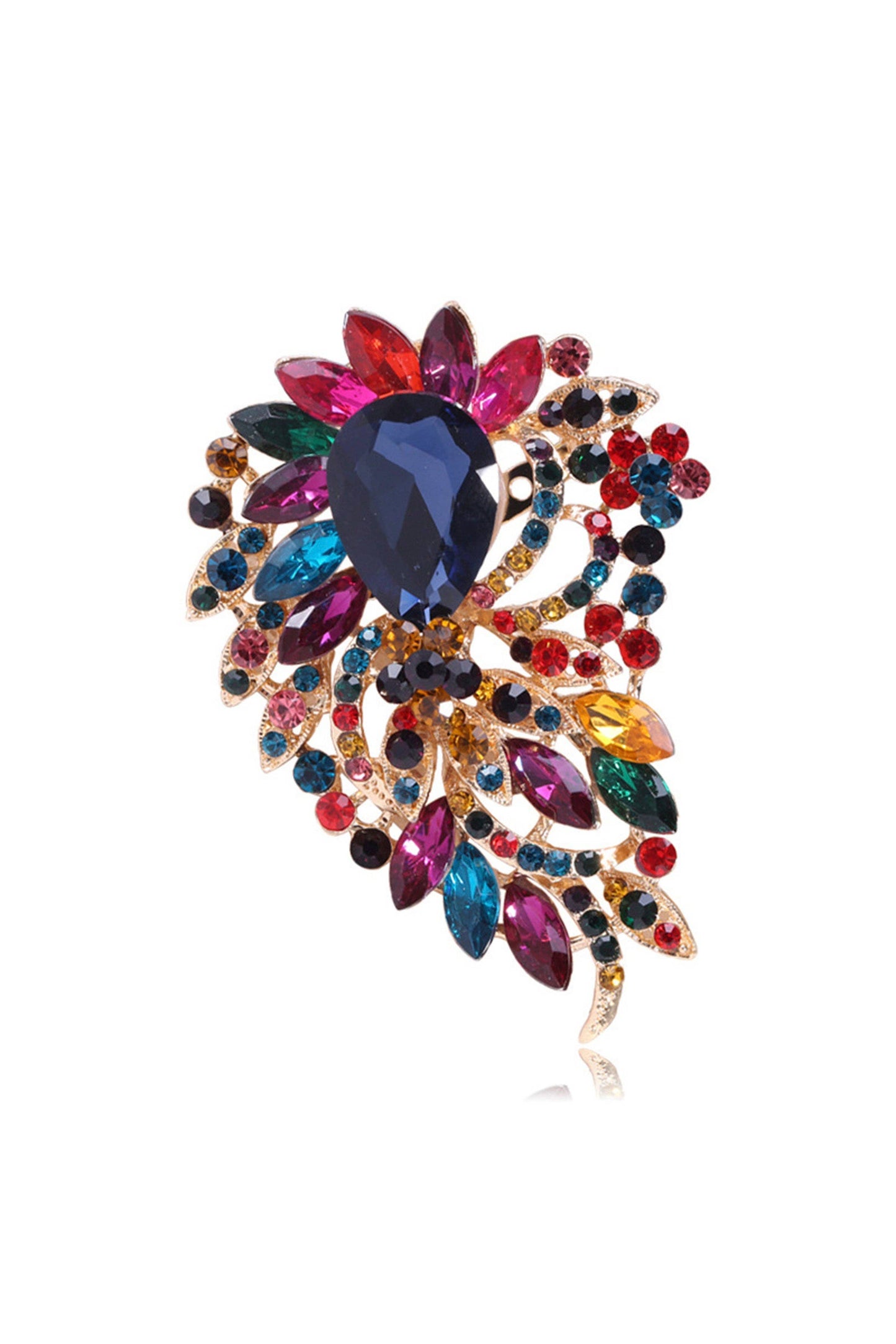 Floral Rhinestone Brooch
