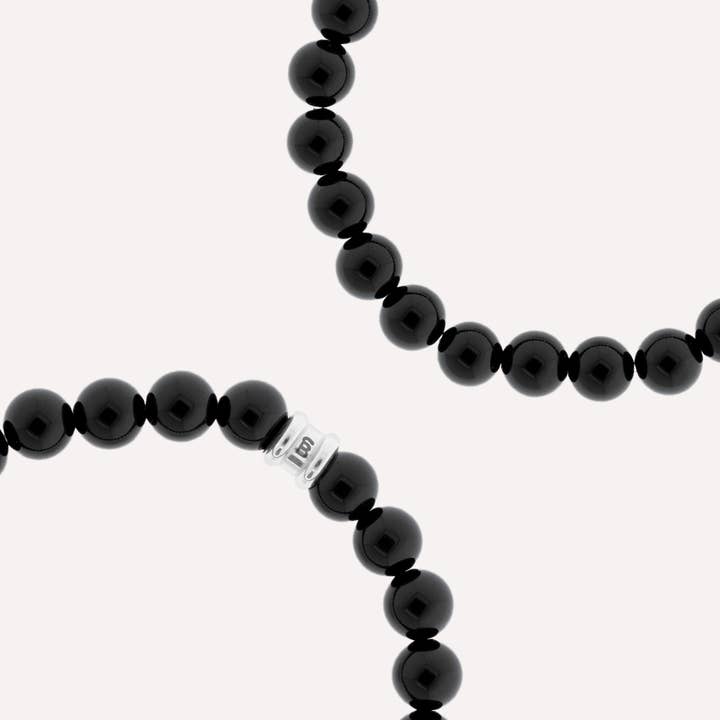 8mm Round Gemstone Bracelet Obsidian