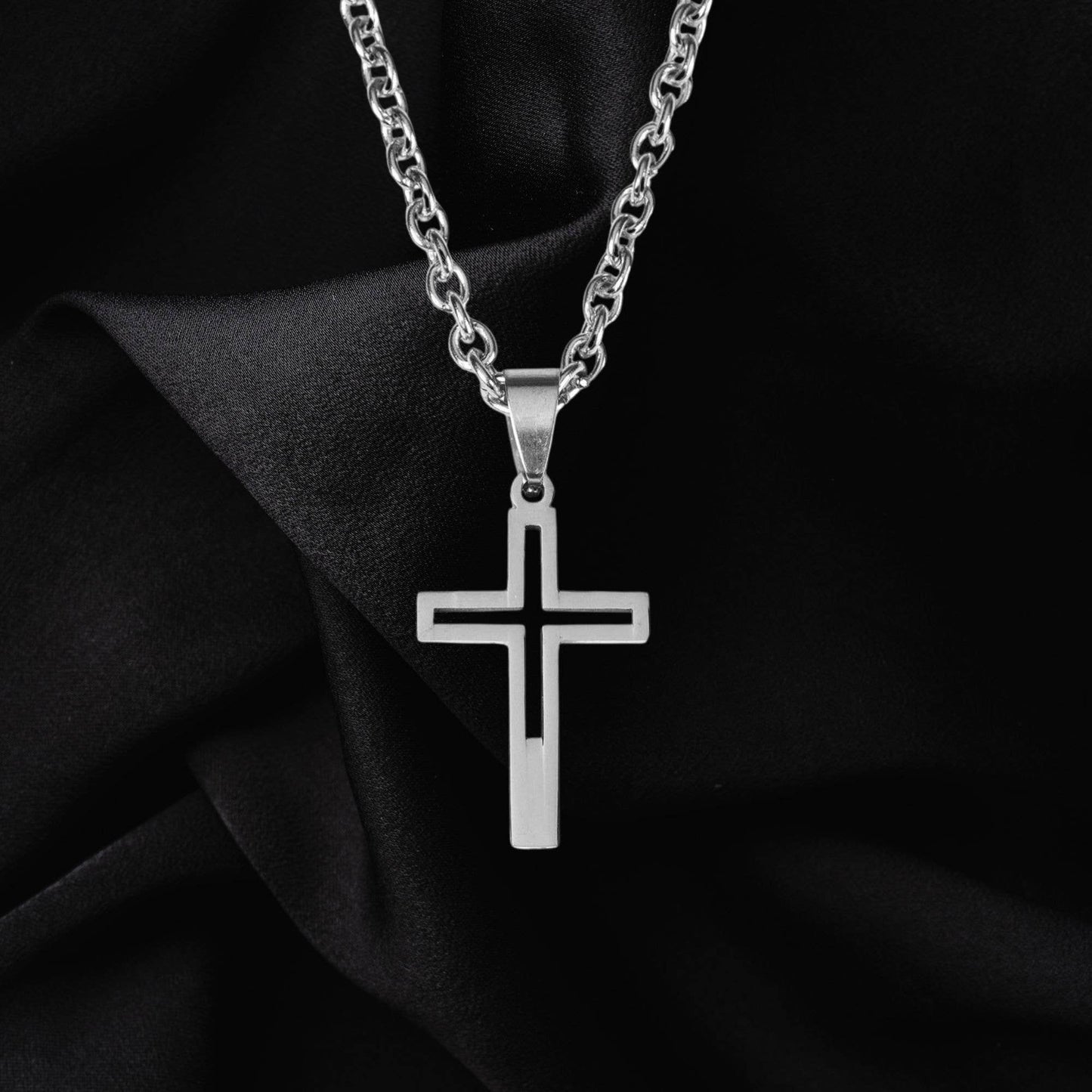 Cutout Box St Steel Cross Pendant Sale