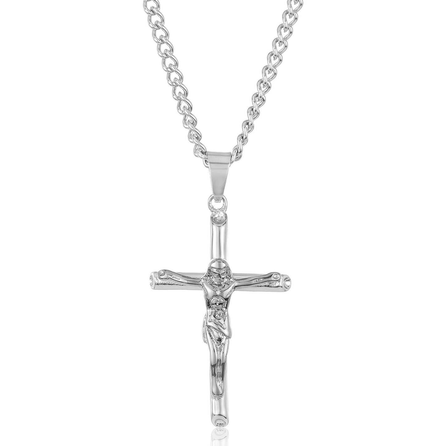 Crucifix Cross Stainless Steel Pendant Necklace