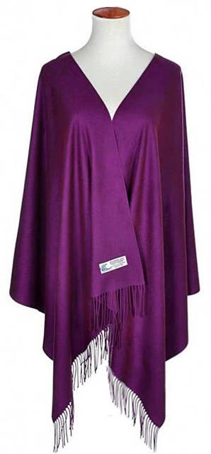 Purple Soft Thick Cashmere Shawl Scarf