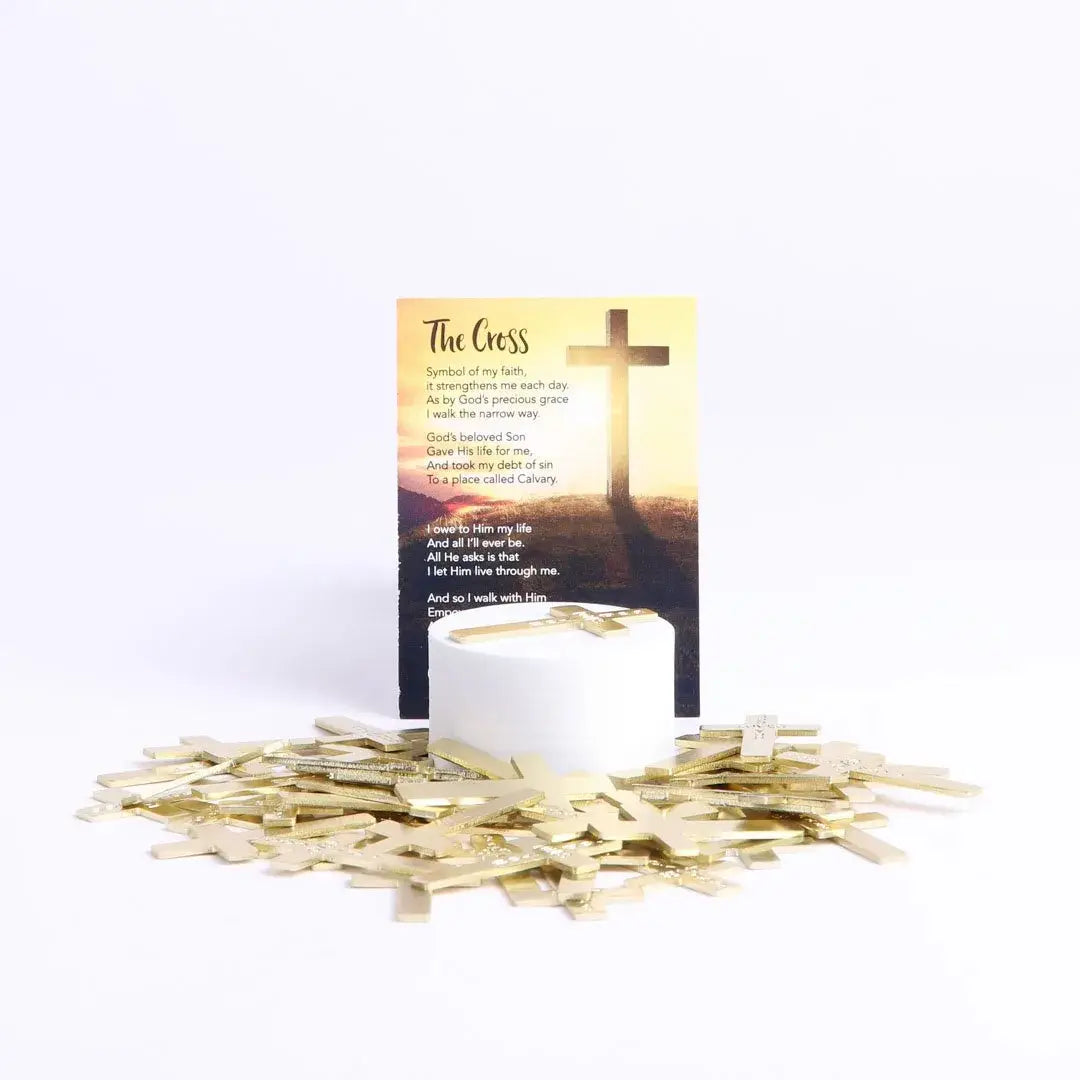 Pocket Cross God Loves You Gold
